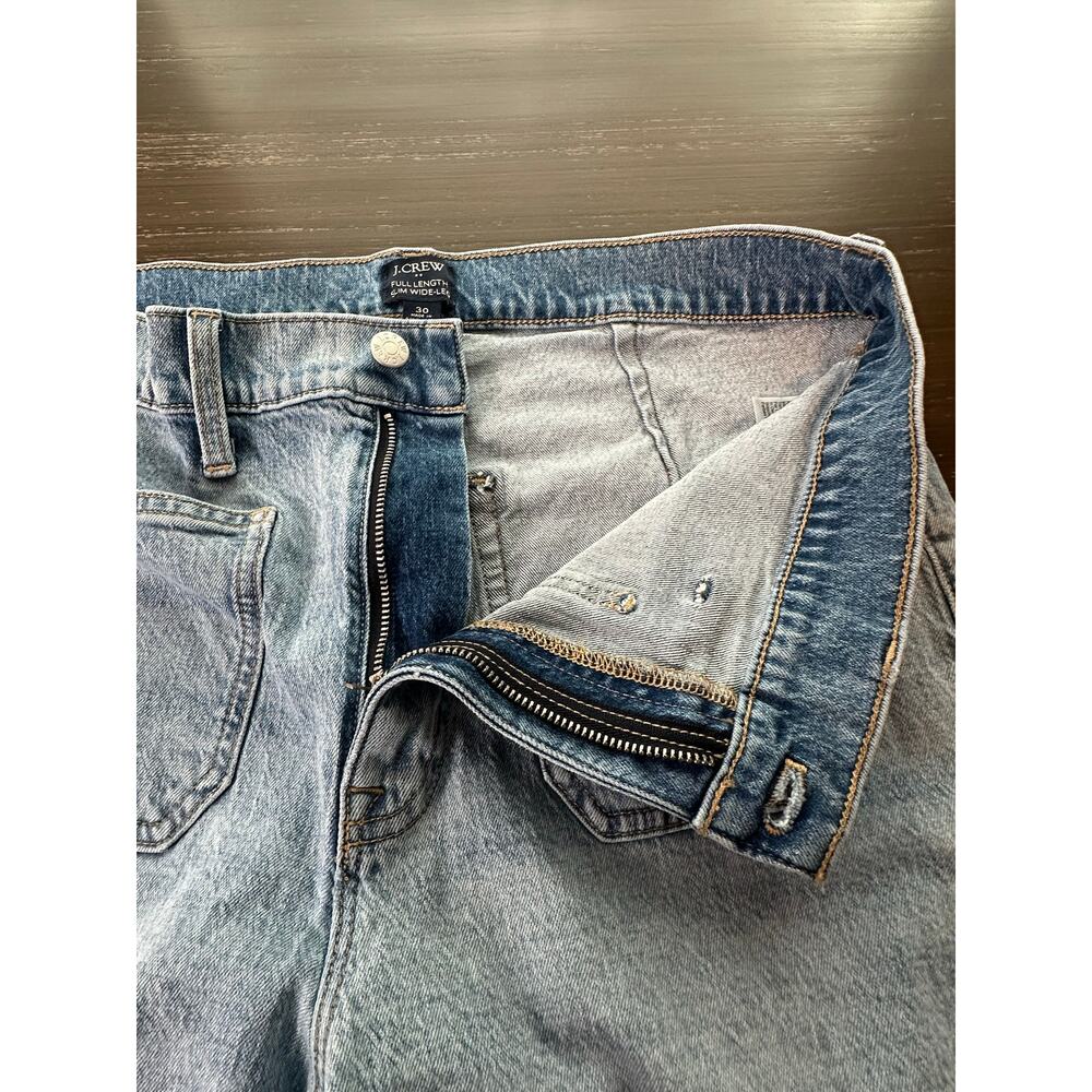 J.Crew Factory Womens 30 Full Length Slim Wide Leg Jeans High Rise Light Wash - Picture 5 of 11